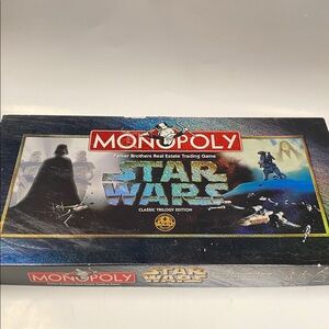 Vintage '97 Star Wars Monopoly Classic Trilogy Edition open box sealed pieces